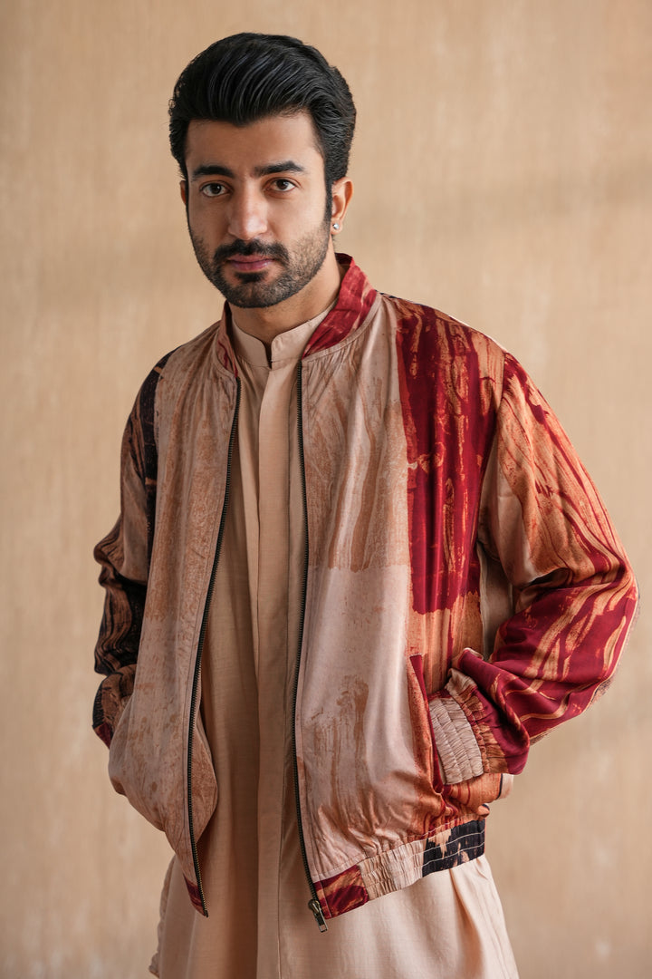 MIHIR BOMBER JACKET SET-AJRAK(SET OF 3)