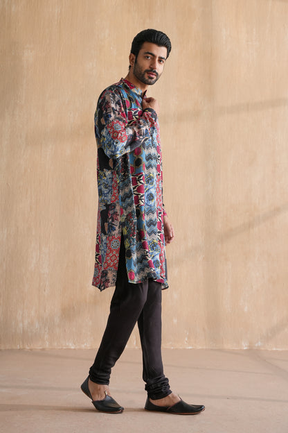 MIRZA FESTIVE KURTA SET-PATCHWORK