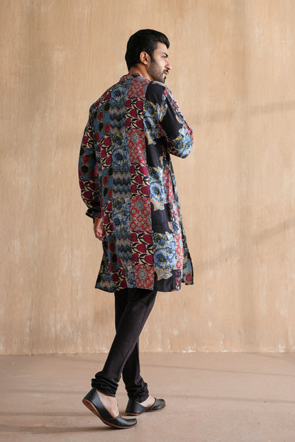 MIRZA FESTIVE KURTA SET-PATCHWORK