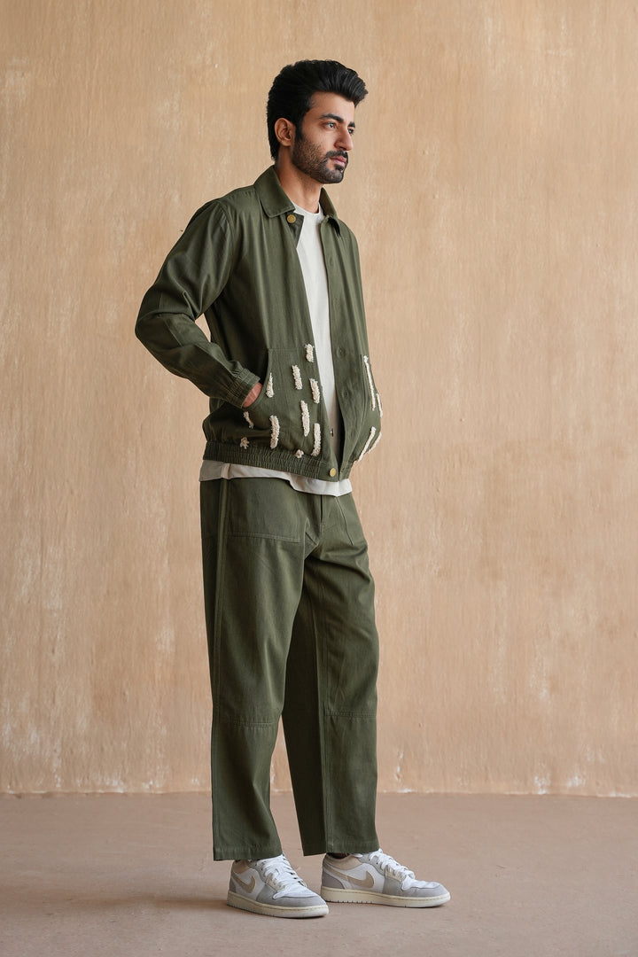 DENNIS JACKET SET- OLIVE(SET OF 2)