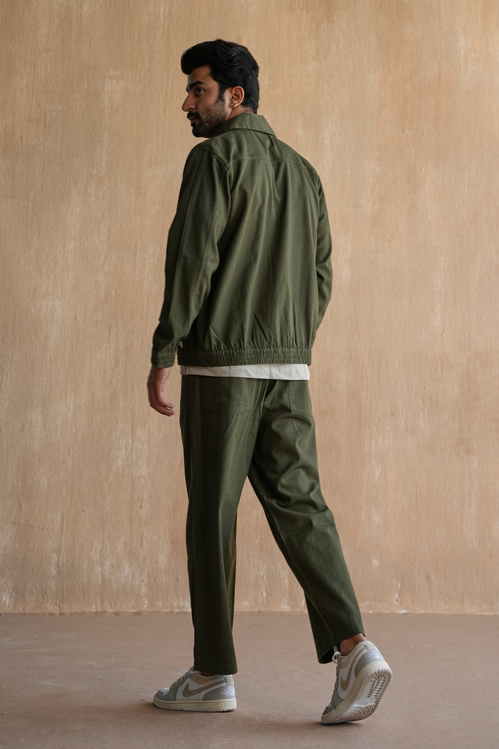 DENNIS JACKET SET- OLIVE(SET OF 2)