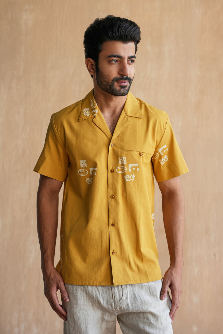 BOIS TATOO SHIRT-MUSTARD