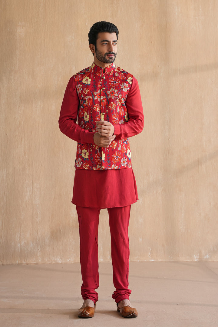 VIVAAN NEHRU JACKET SET-DAY FLORALS(SET OF 3)