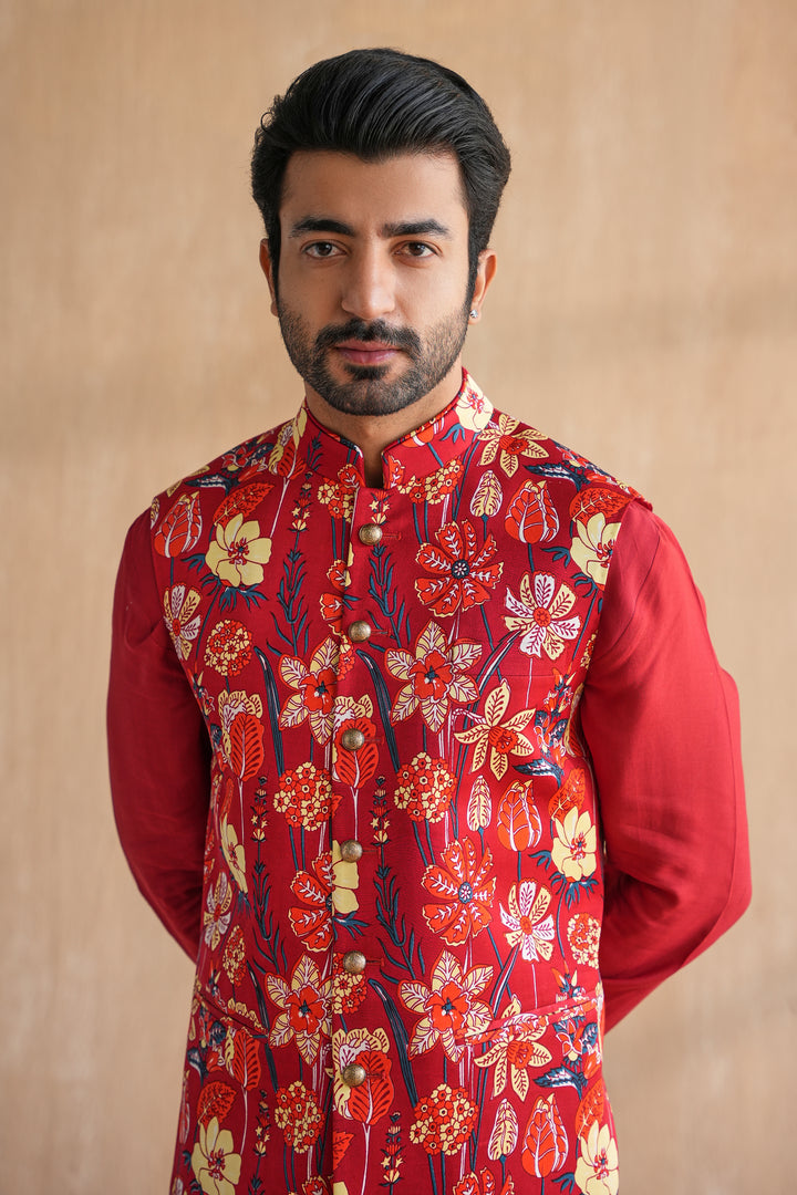 VIVAAN NEHRU JACKET SET-DAY FLORALS(SET OF 3)