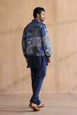Load image into Gallery viewer, INDIGO BOMBER JACKET -PATCHWORK