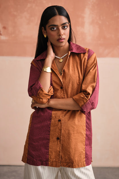 PANELLED COTTON SHIRT