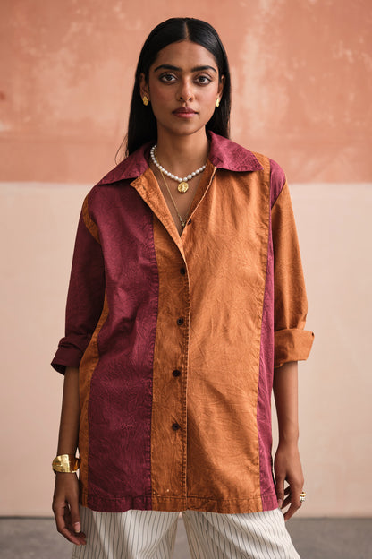 PANELLED COTTON SHIRT