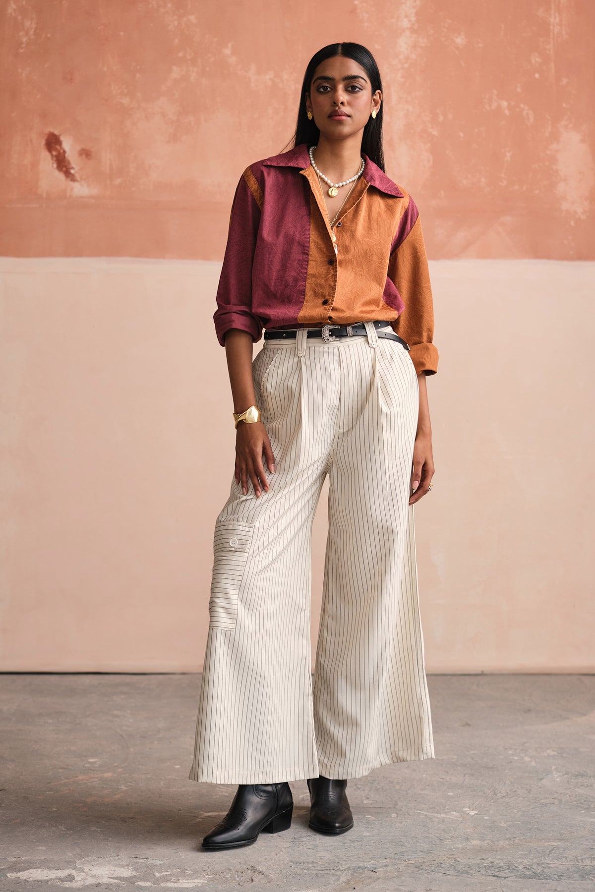 PANELLED COTTON SHIRT