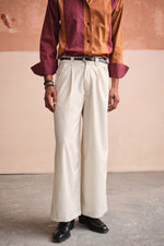 Load image into Gallery viewer, PINSTRIPE BELL PANTS-SUMMER WHITE
