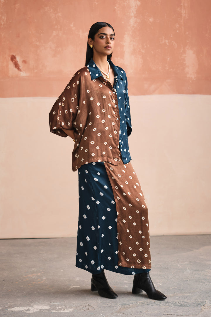 BANDHANI SILK SKIRT SET- EVENING EDITION
