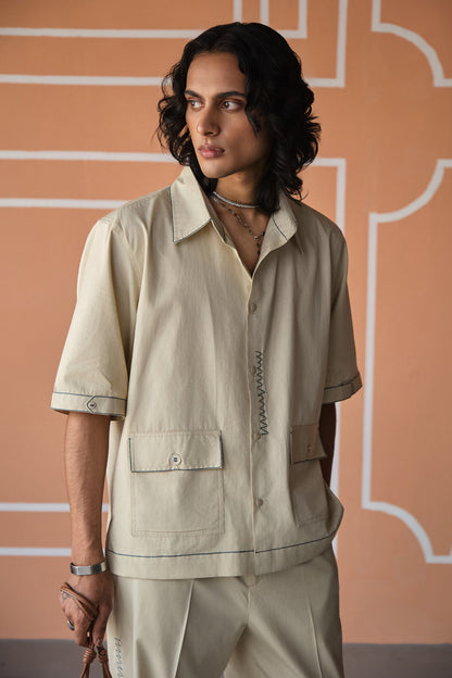 DOODLE SHIRT SET- BEIGE