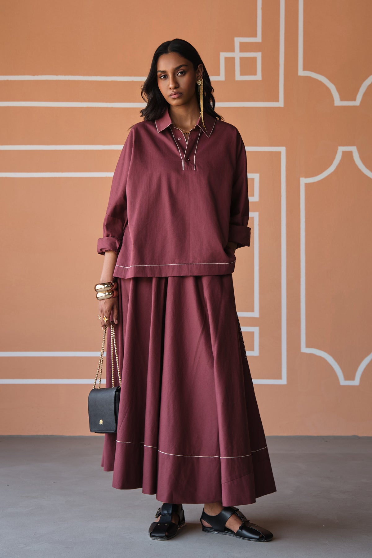 MIRA SKIRT SET- VINO