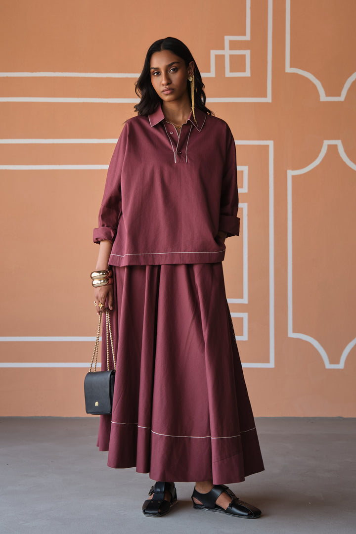 MIRA SKIRT SET- VINO
