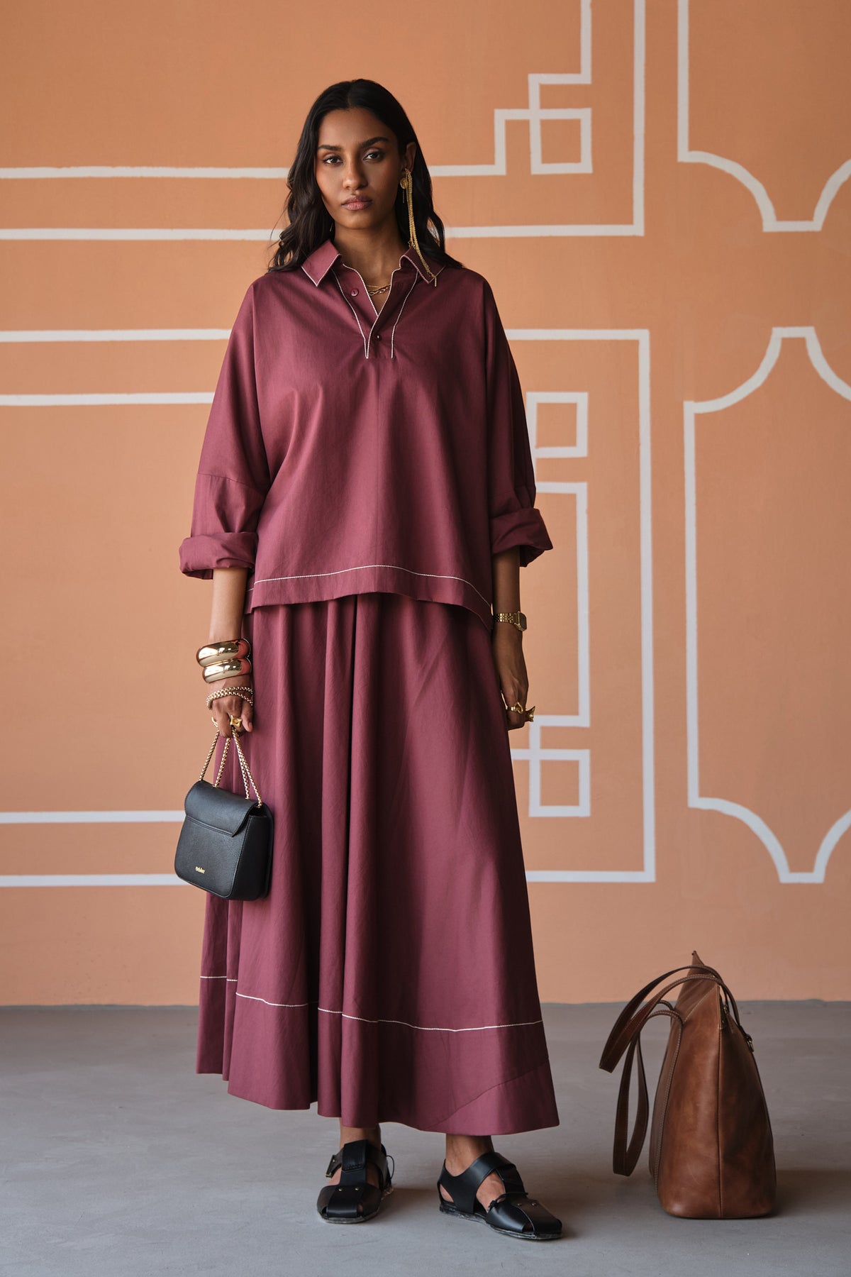 MIRA SKIRT SET- VINO