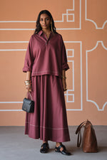 Load image into Gallery viewer, MIRA SKIRT SET- VINO
