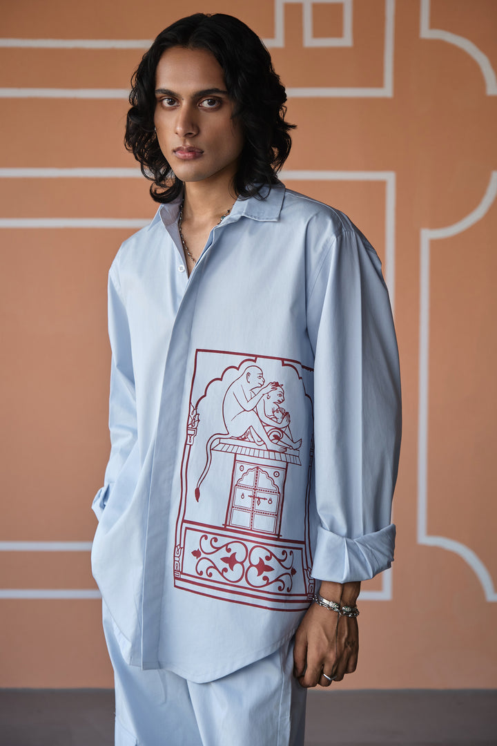 JAIPUR OVERSIZED SHIRT- SKY
