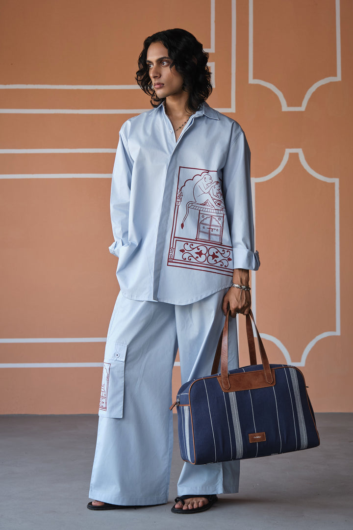 JAIPUR OVERSIZED SHIRT- SKY