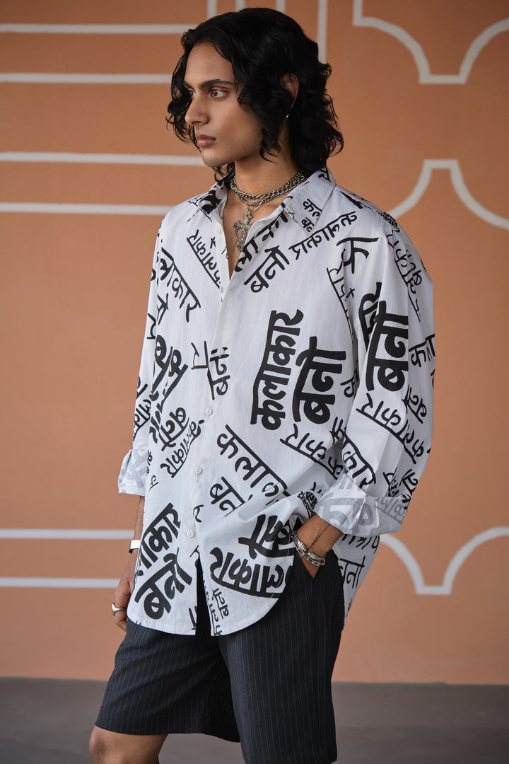 KALAKAAR SHIRT-NEWS PRINT