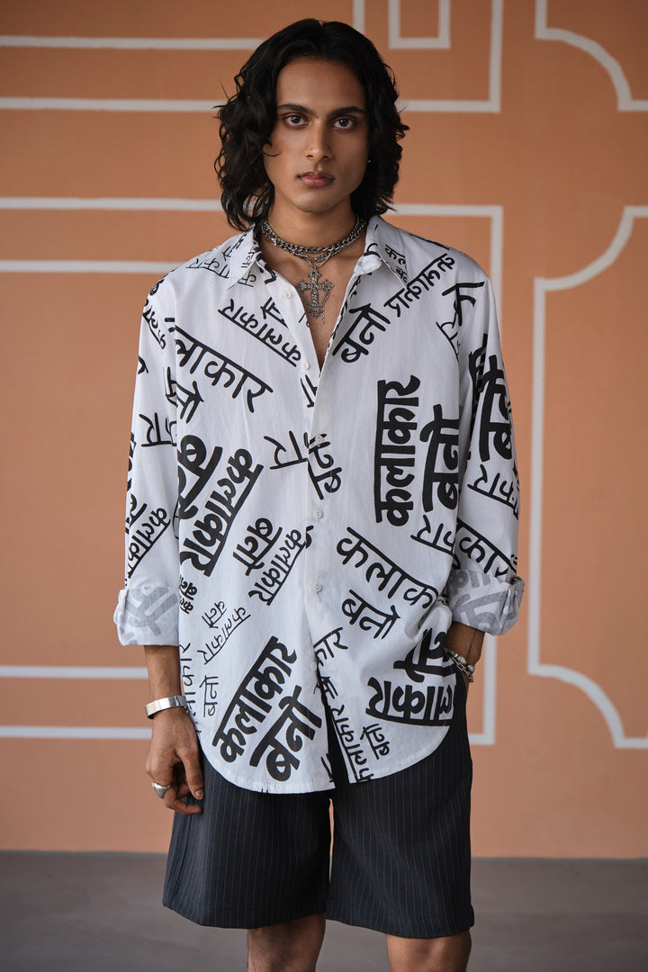 KALAKAAR SHIRT-NEWS PRINT
