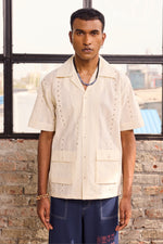 Load image into Gallery viewer, EMBROIDERED CUBAN COLLAR SHIRT

