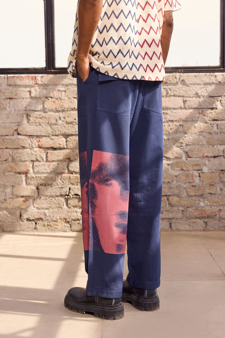 ZULFEIN WIDE PANTS- BLUE