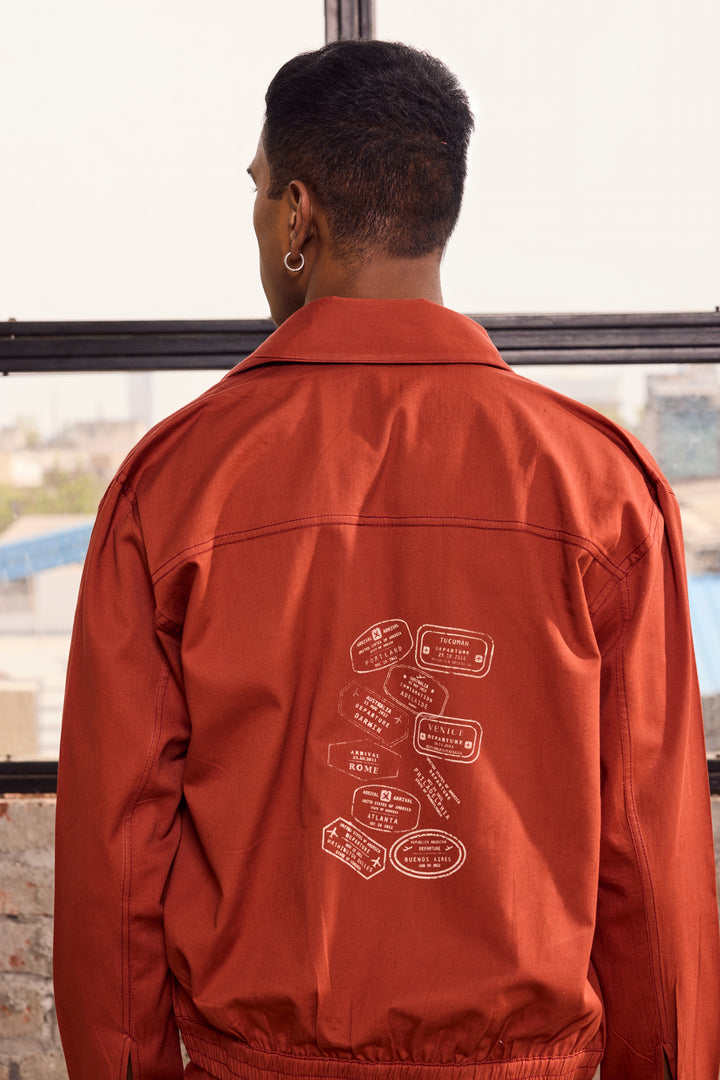 TRAVELLERS COTTON JACKET -CRAYON RED