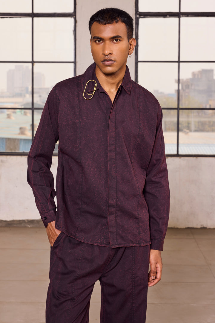 MONK SHIRT- STONED BLACK