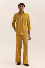 Load image into Gallery viewer, KALAM SHIRT SET-MUSTARD