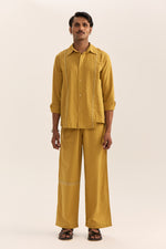 Load image into Gallery viewer, KALAM SHIRT SET-MUSTARD