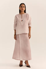 Load image into Gallery viewer, Jamun Linen Skirt Set-Spray Dyed