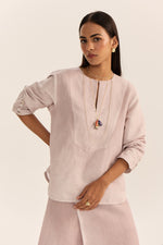 Load image into Gallery viewer, Jamun Linen Skirt Set-Spray Dyed