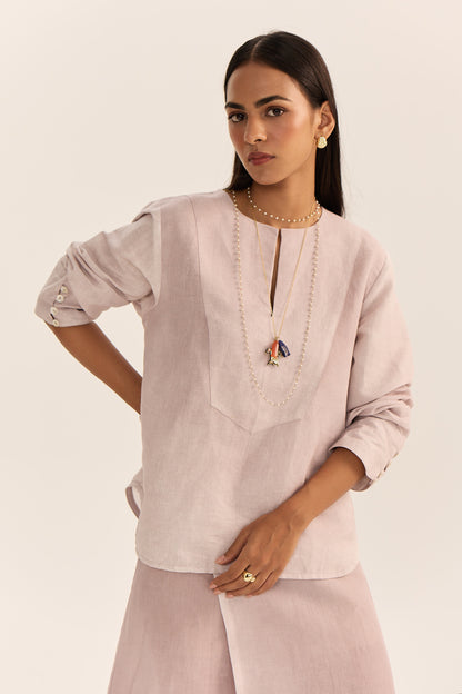 Linen Spray Top-Jamun