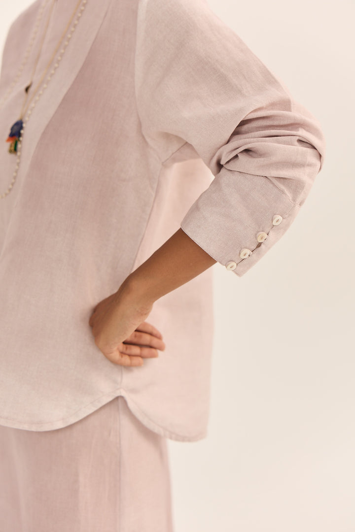 Linen Spray Top-Jamun