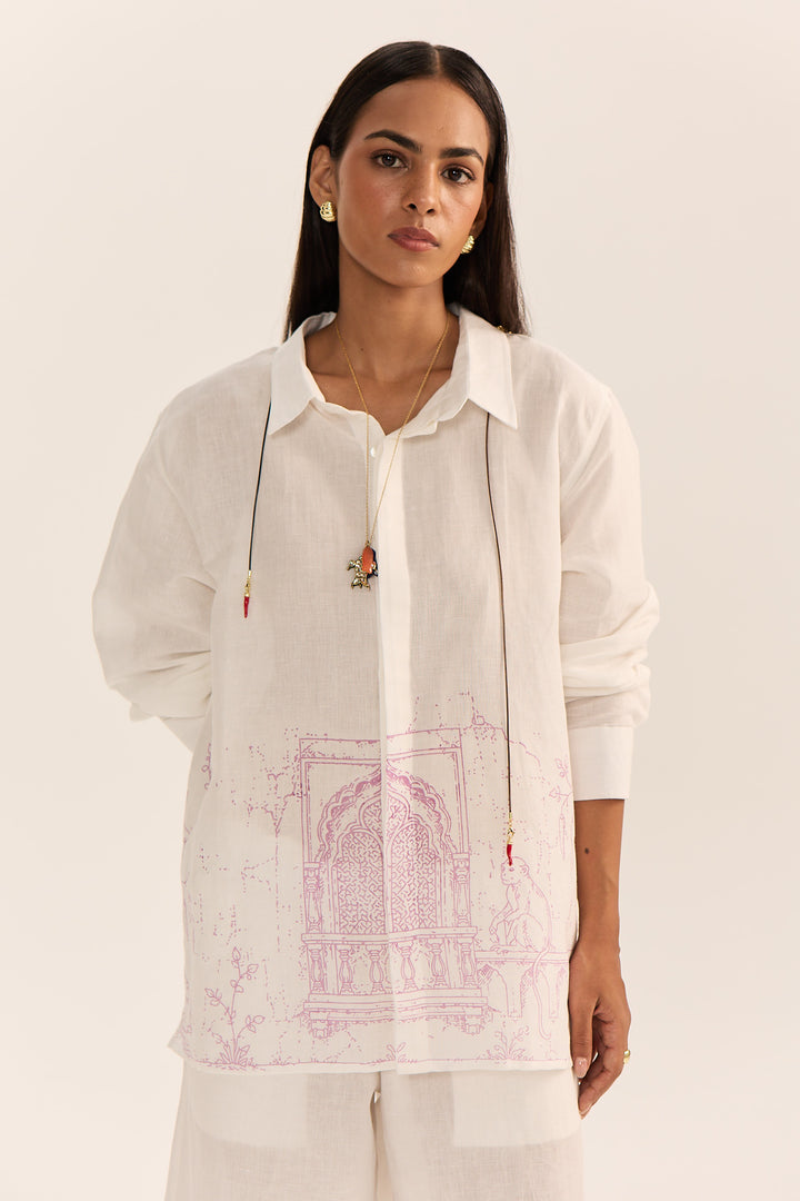Johari Linen Set-Monkey Imprint