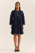 Load image into Gallery viewer, Vandana Short Dress-Navy