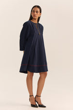 Load image into Gallery viewer, Vandana Short Dress-Navy