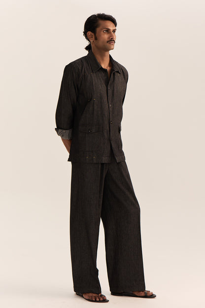 JODHPURI SHIRT SET-DENIM