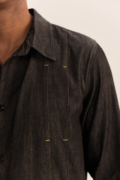 JODHPURI SHIRT SET-DENIM