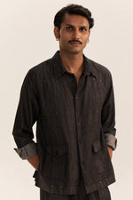 Load image into Gallery viewer, JODHPURI SHIRT SET-DENIM