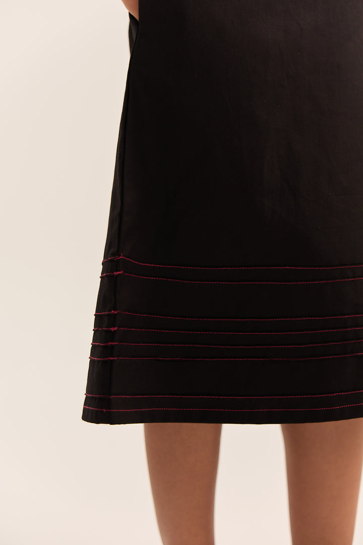 Sahima Pintuck Dress- Black