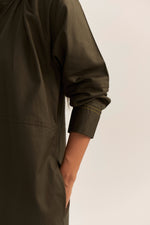 Load image into Gallery viewer, Sahima Pintuck Dress- Olive