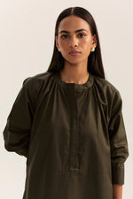 Load image into Gallery viewer, Sahima Pintuck Dress- Olive