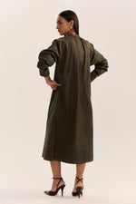 Load image into Gallery viewer, Sahima Pintuck Dress- Olive