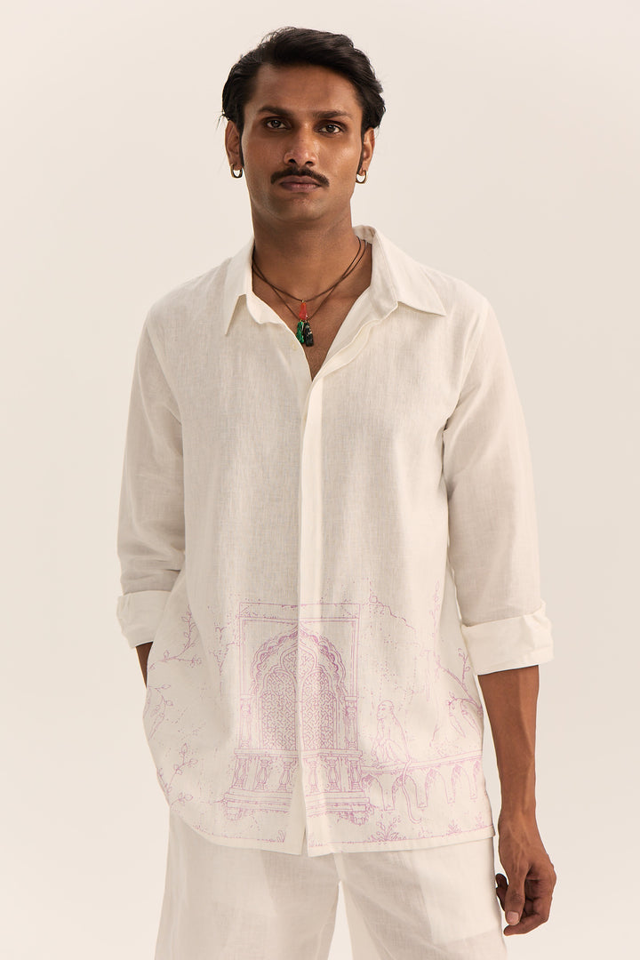 Johari Linen Set-Monkey Imprint