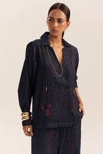 Load image into Gallery viewer, Asymmetric Denim Set-Blue