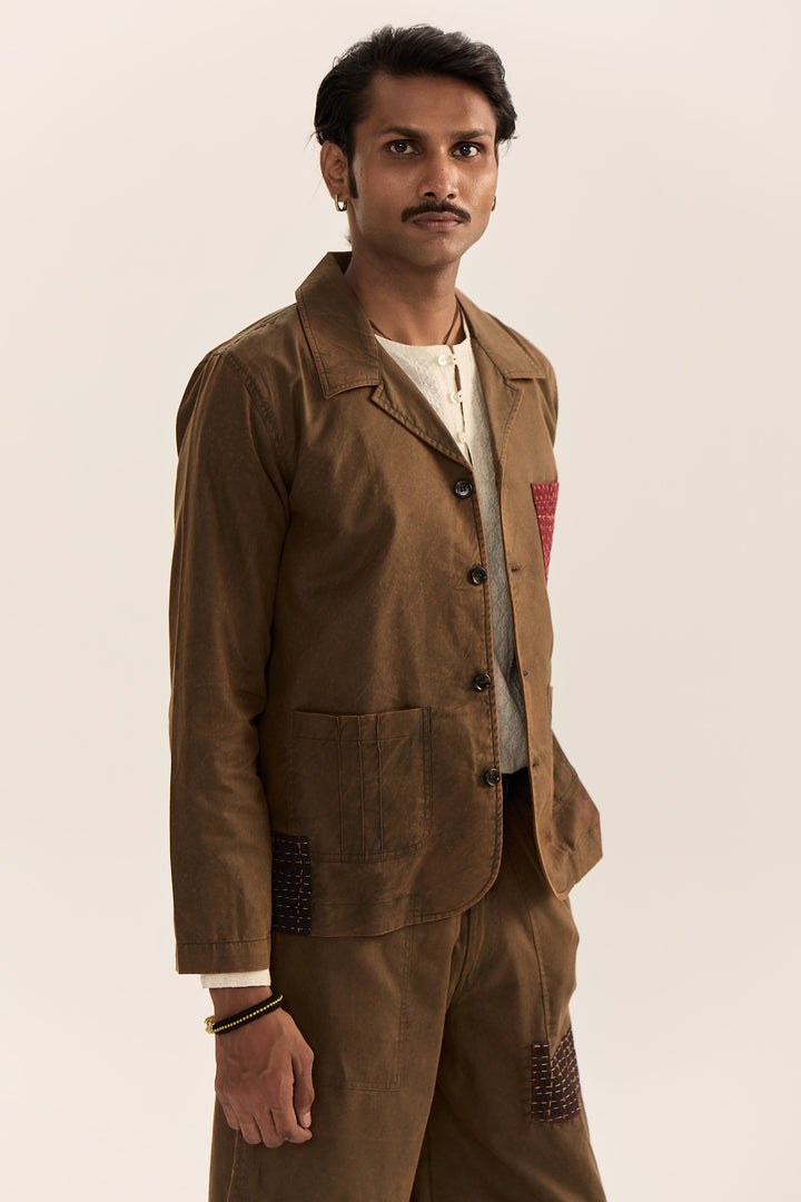 Rajputana Jacket Set -Vintage Green