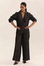Load image into Gallery viewer, Asymmetric Denim Set-Black