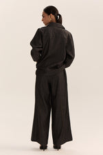 Load image into Gallery viewer, Asymmetric Denim Set-Black