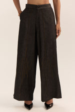 Load image into Gallery viewer, Asymmetric Denim Set-Black