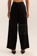 Load image into Gallery viewer, Suvarna Embroidered Pants-Black